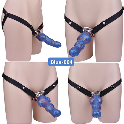 Monster Dildo Chastity Cage