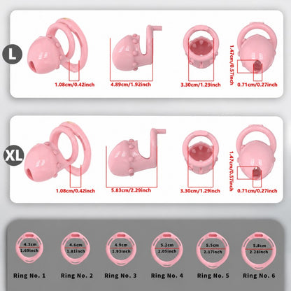 Adjustable Chastity Cage with Removable Silicone Studs | Remote Plug Compatible Locking Device