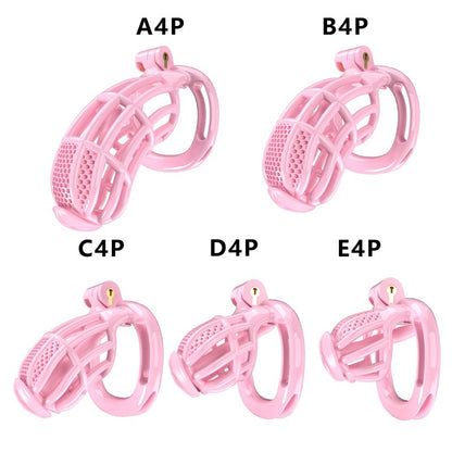 Honeycomb Obedient Chastity Cage – Lightweight Resin, 5 Ring Sizes, Built-in Lock & Strap-Designed Rings