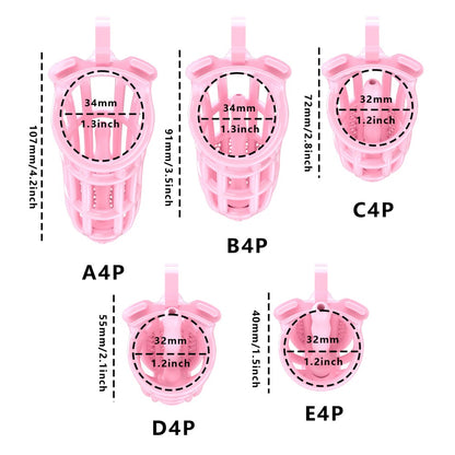 Honeycomb Obedient Chastity Cage – Lightweight Resin, 5 Ring Sizes & Built-in Lock