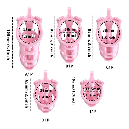 3D Printed Male Chastity Cage with Lock & 5 Rings – Resin Virginity Device for Men