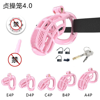 Honeycomb Obedient Chastity Cage – Lightweight Resin, 5 Ring Sizes, Built-in Lock & Strap-Designed Rings