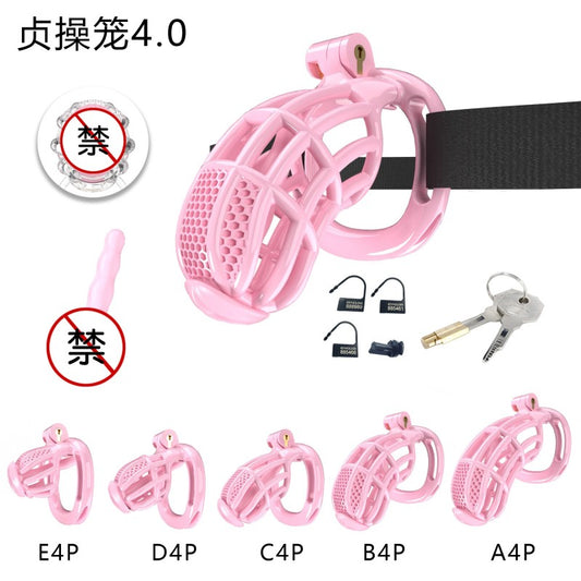 Honeycomb Obedient Chastity Cage – Lightweight Resin, 5 Ring Sizes, Built-in Lock & Strap-Designed Rings