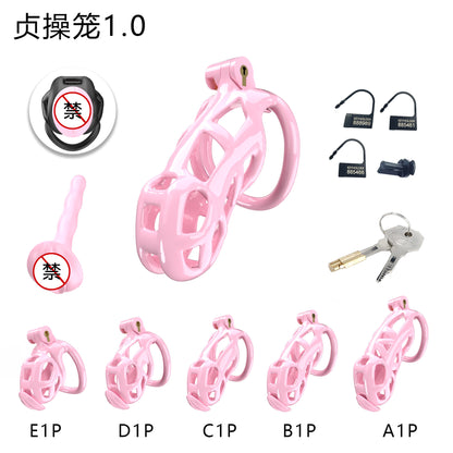3D Printed Male Chastity Cage with Lock & 5 Rings – Resin Virginity Device for Men