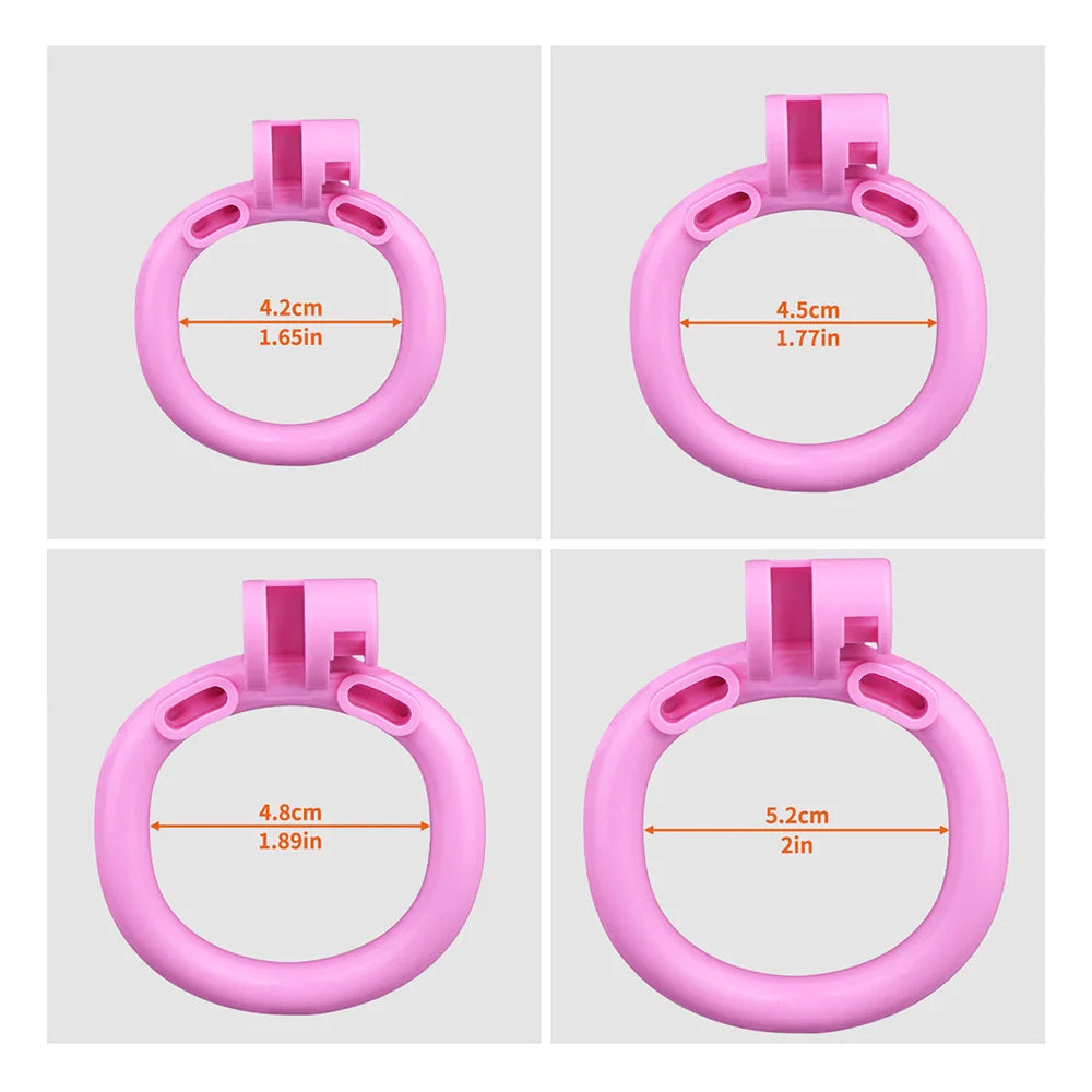 Pink Shell Chastity Cage – Resin Sissy Chastity Device with Pearl Design | Cute Male Chastity Cage