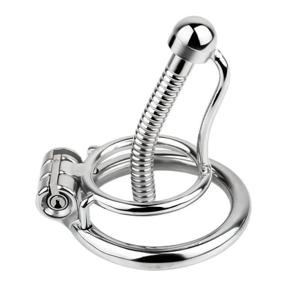 Rapier Steel Chastity Cage - Threaded Urethral Tube & Sounding Catheter Device