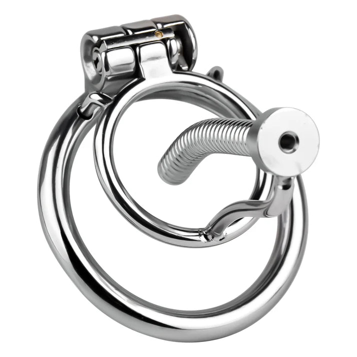 Rapier Steel Chastity Cage - Threaded Urethral Tube & Sounding Catheter Device