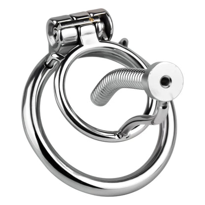 Rapier Steel Chastity Cage - Threaded Urethral Tube & Sounding Catheter Device