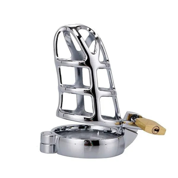 Caught In Her Web Cock Cage | Unique Cobweb-Designed Metal Chastity Cage with Adjustable Rings