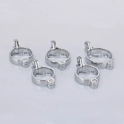 Caught In Her Web Cock Cage | Unique Cobweb-Designed Metal Chastity Cage with Adjustable Rings