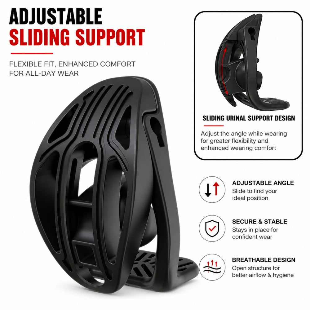 Adjustable Sliding Support Chastity Cage with Breathable Open Frame Design