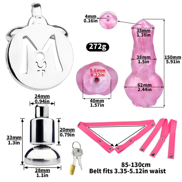 Monster Dildo Chastity Cage