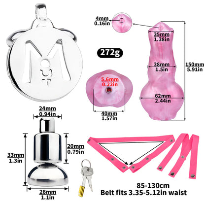 Monster Dildo Chastity Cage