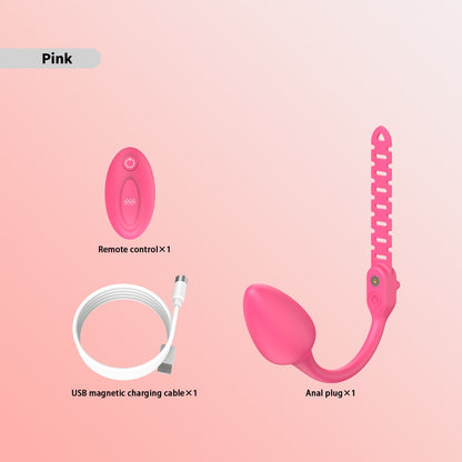 Vibrating Anal Plug for Chastity Cage – Adjustable Strap Prostate Massager with 10 Modes (Remote Control, Silicone)