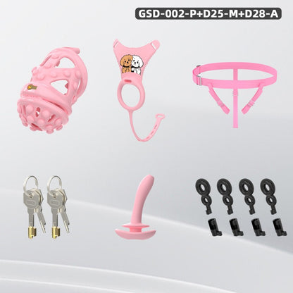 Silicone Soft Nail Modular Chastity Cage System GSD Wearable Chastity Device