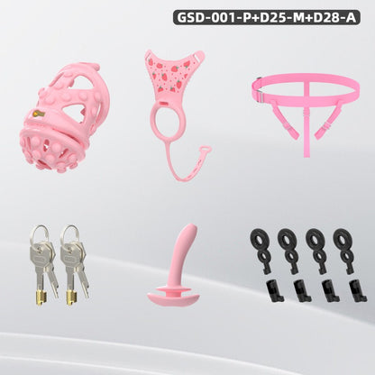 Silicone Soft Nail Modular Chastity Cage System GSD Wearable Chastity Device