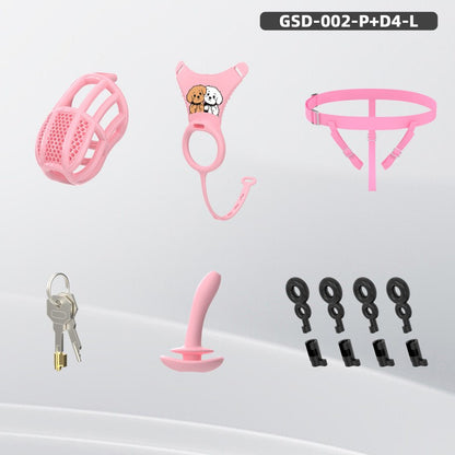 Modular Silicone Chastity Cage System | Remote-Controlled Vibration & Adjustable Fit GSD D4