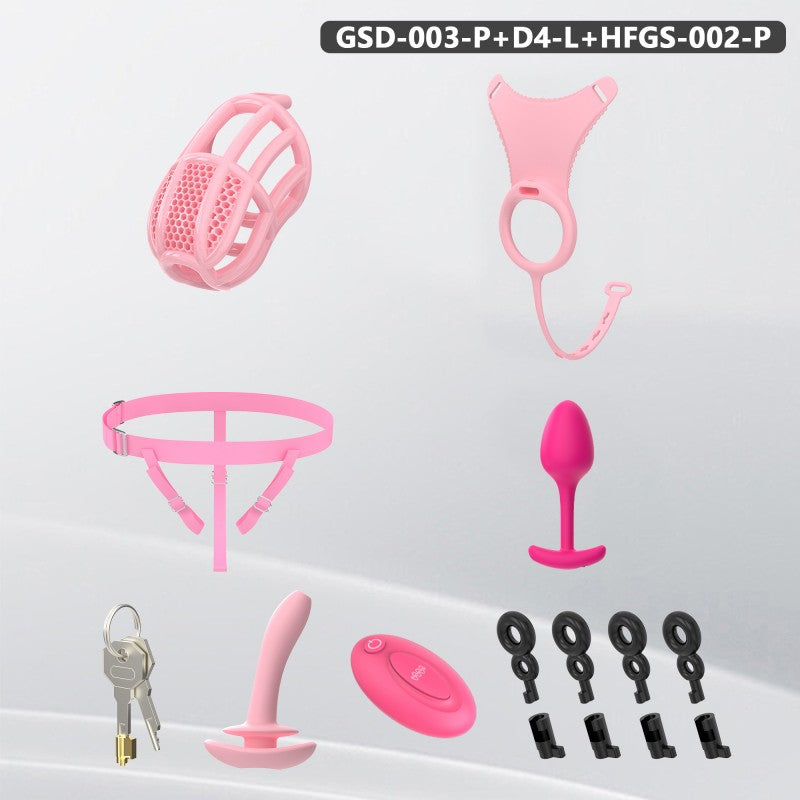 Modular Silicone Chastity Cage System | Remote-Controlled Vibration & Adjustable Fit GSD D4