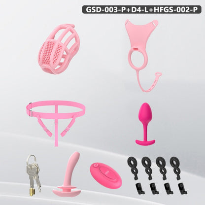 Modular Silicone Chastity Cage System | Remote-Controlled Vibration & Adjustable Fit GSD D4