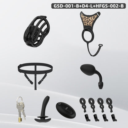 Modular Silicone Chastity Cage System | Remote-Controlled Vibration & Adjustable Fit GSD D4