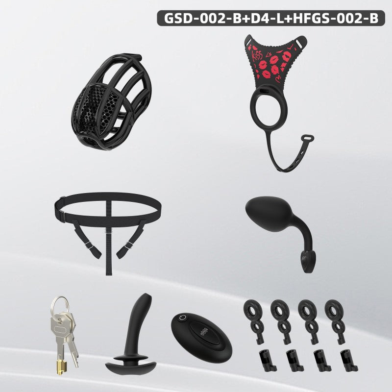 Modular Silicone Chastity Cage System | Remote-Controlled Vibration & Adjustable Fit GSD D4