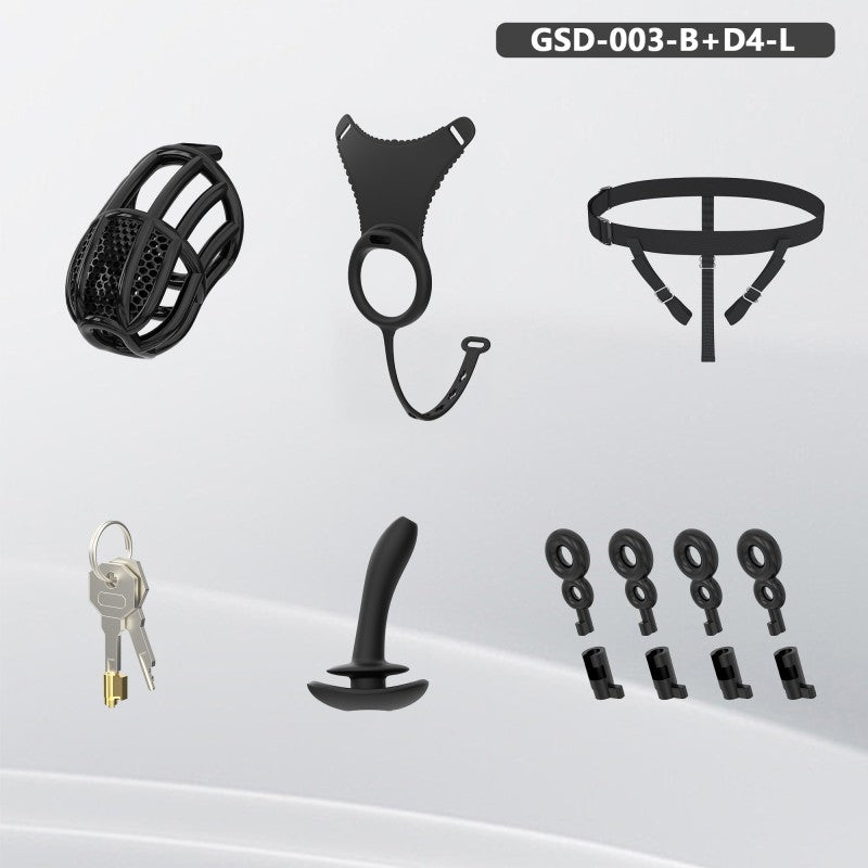 Modular Silicone Chastity Cage System | Remote-Controlled Vibration & Adjustable Fit GSD D4