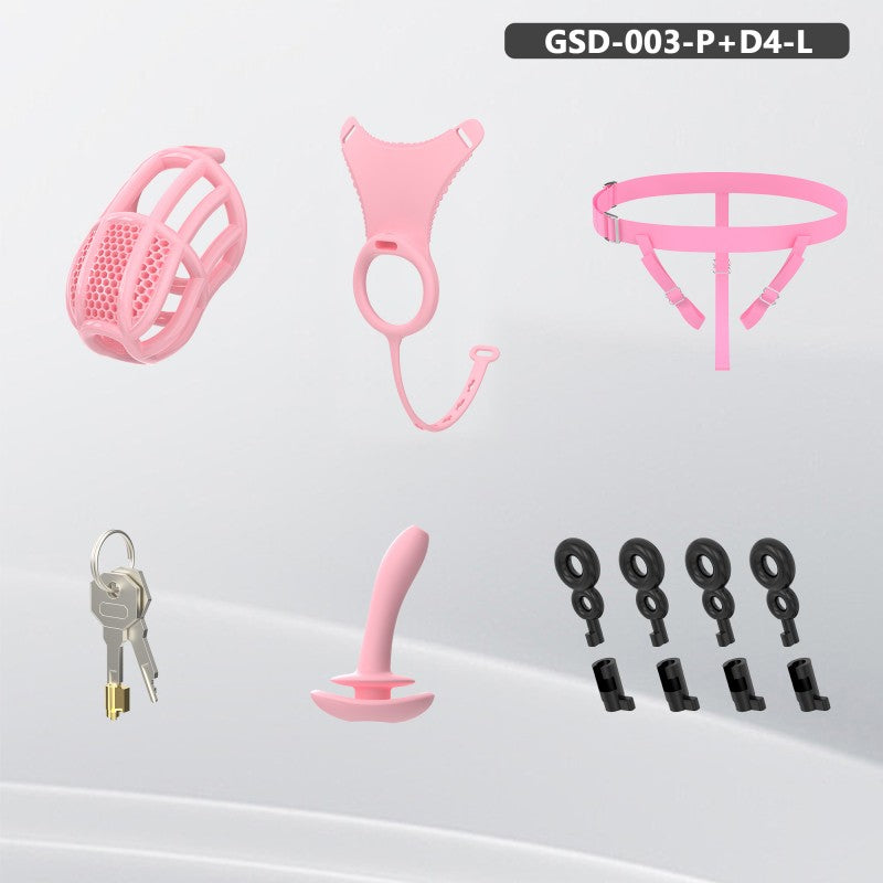 Modular Silicone Chastity Cage System | Remote-Controlled Vibration & Adjustable Fit GSD D4