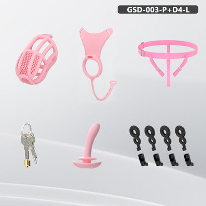 Modular Silicone Chastity Cage System | Remote-Controlled Vibration & Adjustable Fit GSD D4