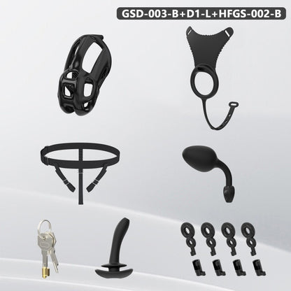 Upgraded Cobra Chastity Cage With Underwear & Plug – Complete Locked Set