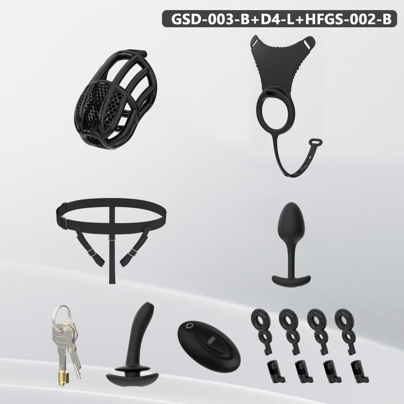 Modular Silicone Chastity Cage System | Remote-Controlled Vibration & Adjustable Fit GSD D4