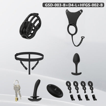 Modular Silicone Chastity Cage System | Remote-Controlled Vibration & Adjustable Fit GSD D4