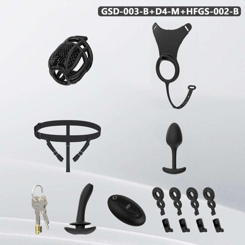 Modular Silicone Chastity Cage System | Remote-Controlled Vibration & Adjustable Fit GSD D4