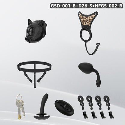 Puppy Head Chastity Cage Set with Underwear & Plug-GSD Series
