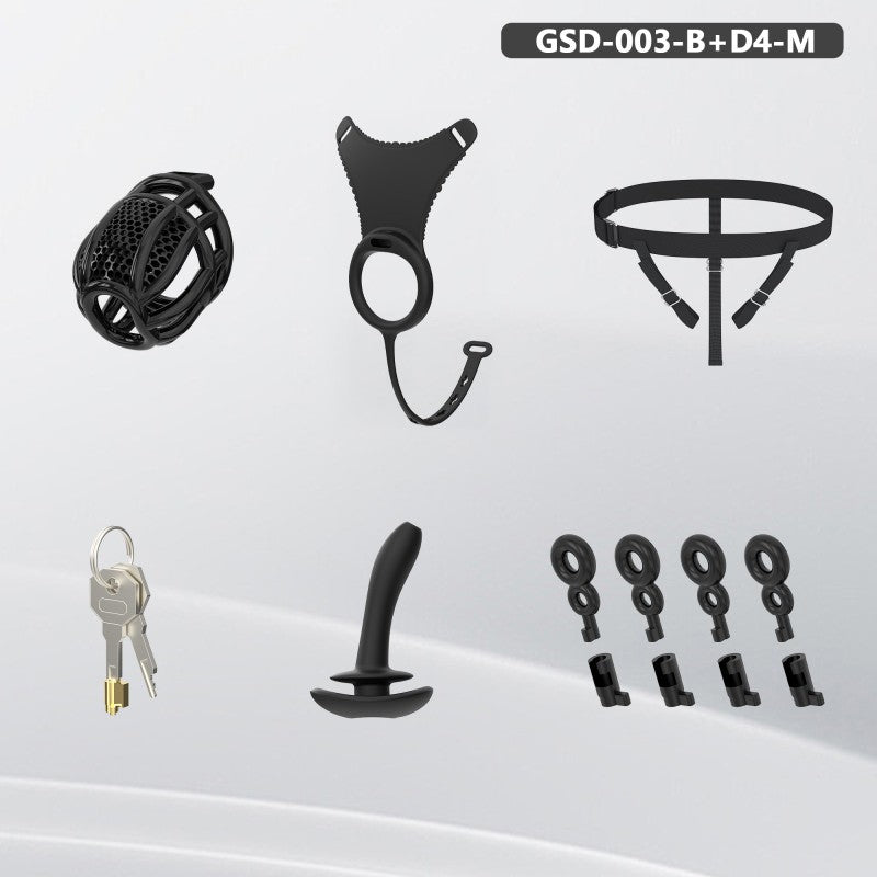Modular Silicone Chastity Cage System | Remote-Controlled Vibration & Adjustable Fit GSD D4