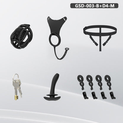 Modular Silicone Chastity Cage System | Remote-Controlled Vibration & Adjustable Fit GSD D4