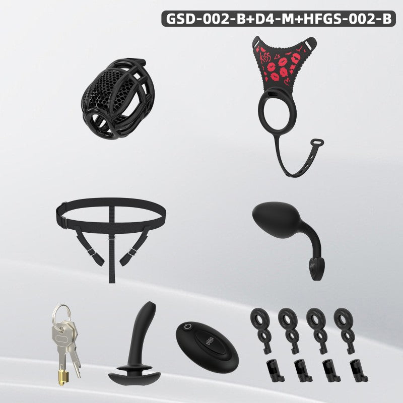 Modular Silicone Chastity Cage System | Remote-Controlled Vibration & Adjustable Fit GSD D4
