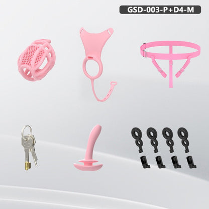 Modular Silicone Chastity Cage System | Remote-Controlled Vibration & Adjustable Fit GSD D4