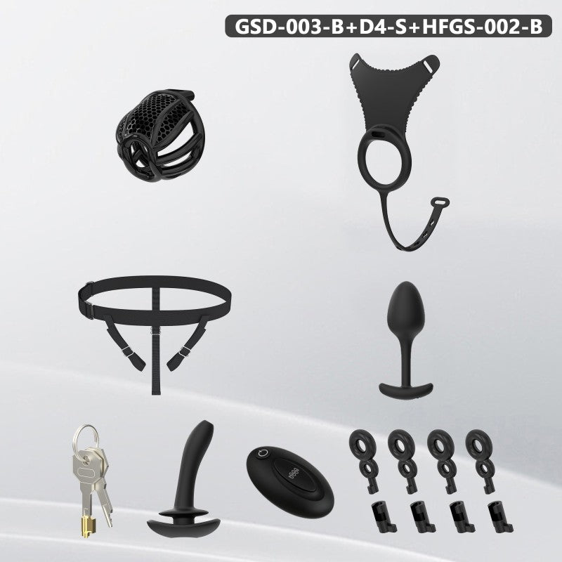Modular Silicone Chastity Cage System | Remote-Controlled Vibration & Adjustable Fit GSD D4