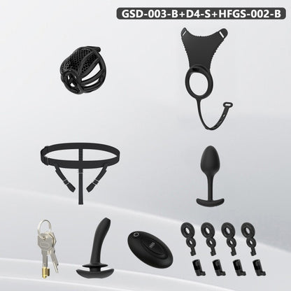 Modular Silicone Chastity Cage System | Remote-Controlled Vibration & Adjustable Fit GSD D4
