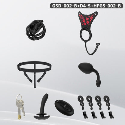 Modular Silicone Chastity Cage System | Remote-Controlled Vibration & Adjustable Fit GSD D4