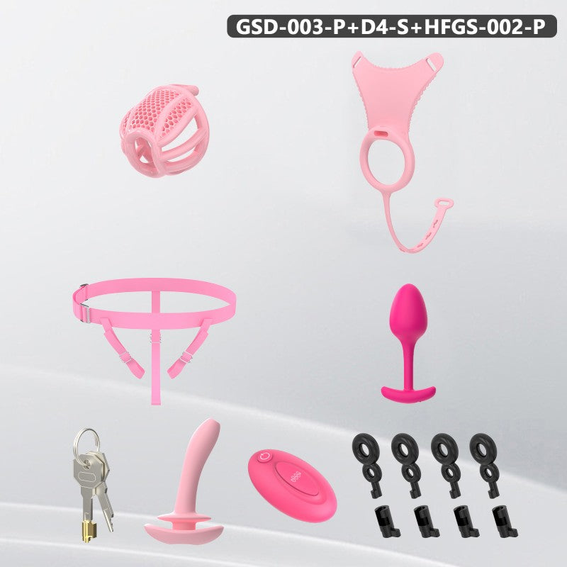 Modular Silicone Chastity Cage System | Remote-Controlled Vibration & Adjustable Fit GSD D4