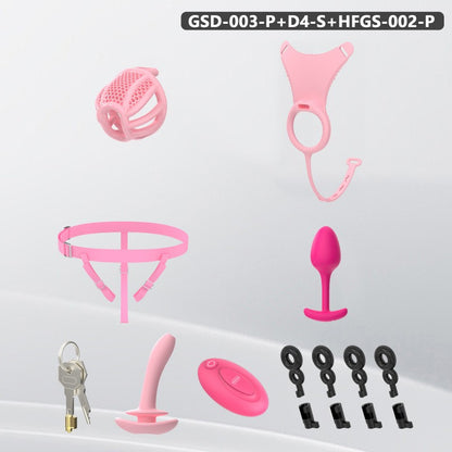 Modular Silicone Chastity Cage System | Remote-Controlled Vibration & Adjustable Fit GSD D4