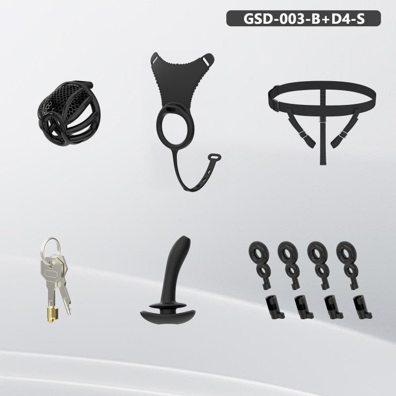 Modular Silicone Chastity Cage System | Remote-Controlled Vibration & Adjustable Fit GSD D4