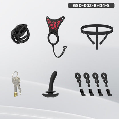 Modular Silicone Chastity Cage System | Remote-Controlled Vibration & Adjustable Fit GSD D4