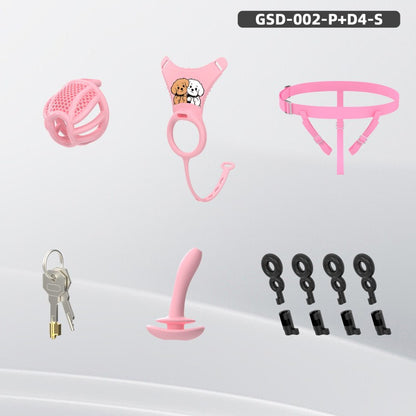 Modular Silicone Chastity Cage System | Remote-Controlled Vibration & Adjustable Fit GSD D4