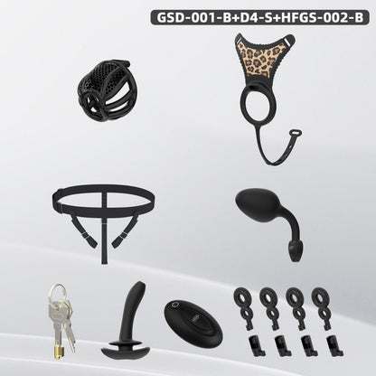 Modular Silicone Chastity Cage System | Remote-Controlled Vibration & Adjustable Fit GSD D4