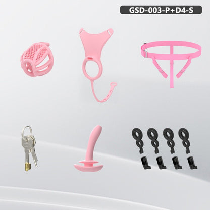 Modular Silicone Chastity Cage System | Remote-Controlled Vibration & Adjustable Fit GSD D4