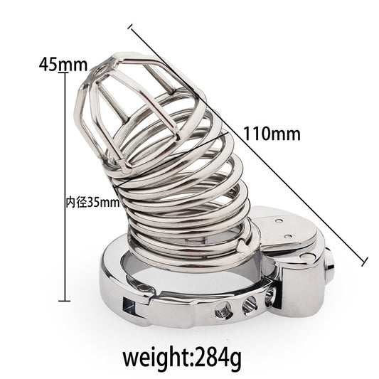 Skeleton-Style Adjustable Metal Chastity Cage with Internal Lock – Ventilated & Secure Design