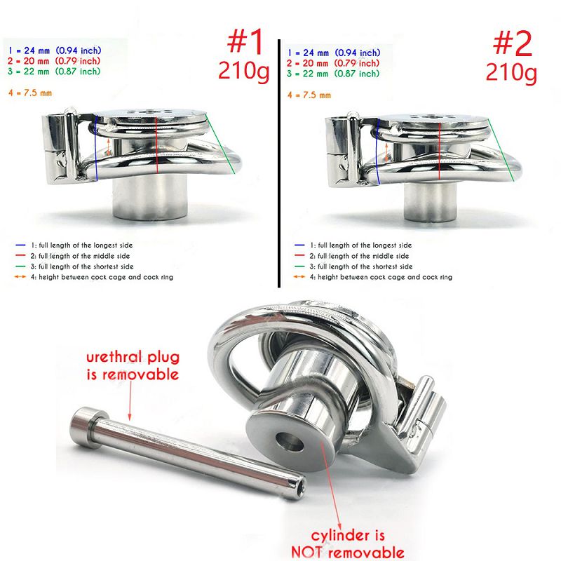 Keyless Inverted Chastity Cage with Urethral Plug