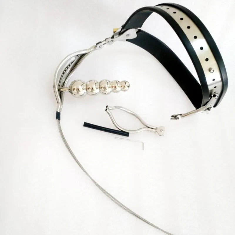 Steel Female Chastity Belt with Vaginal Plug SL25005